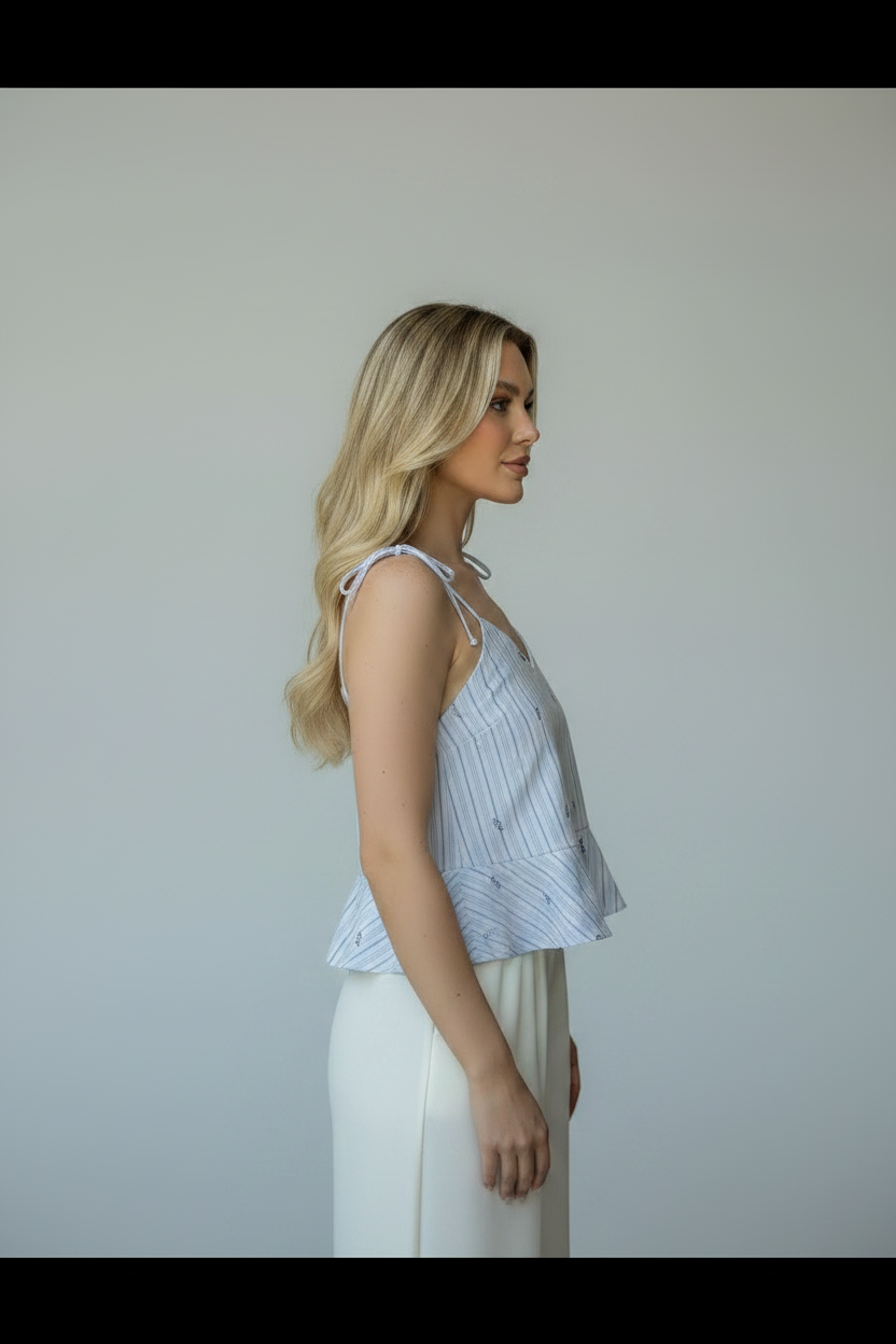 Poplin striped top