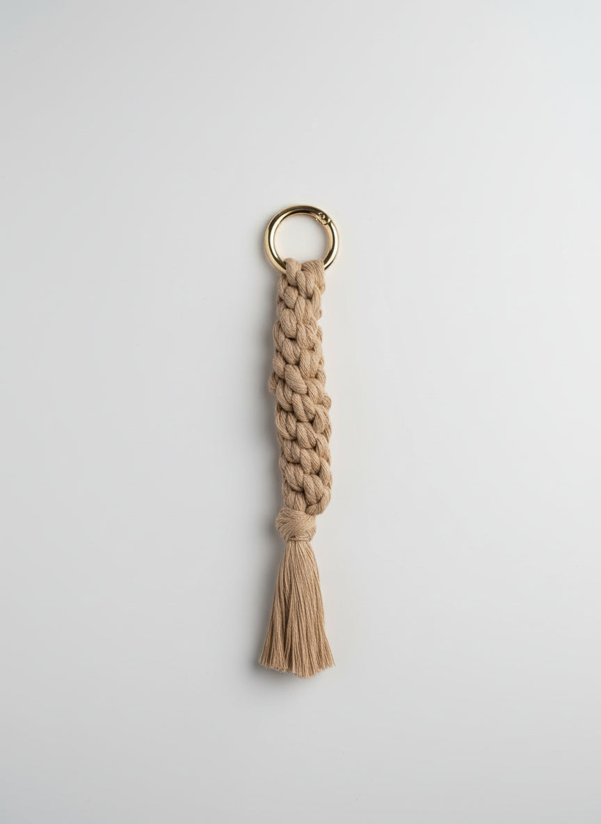 Beige Macrame Bag Charm