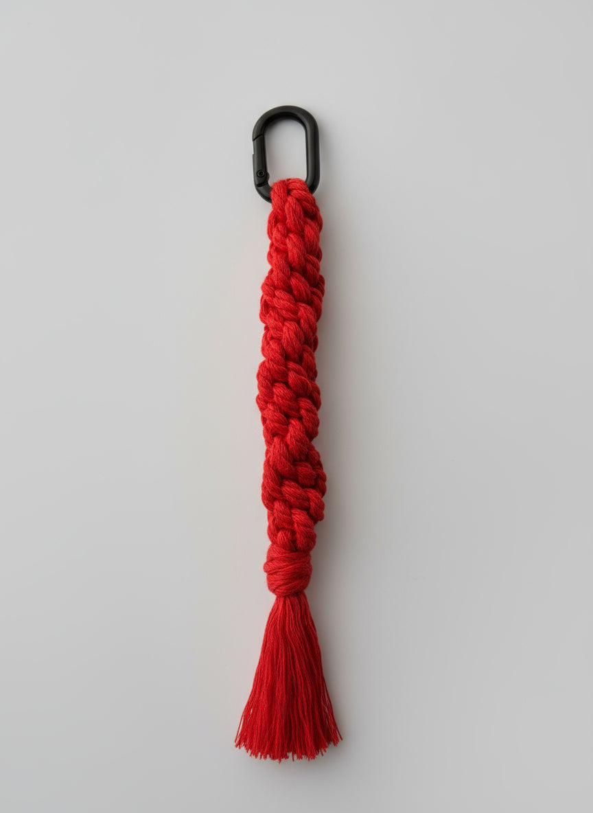 Cherry Red Macrame Bag Charm