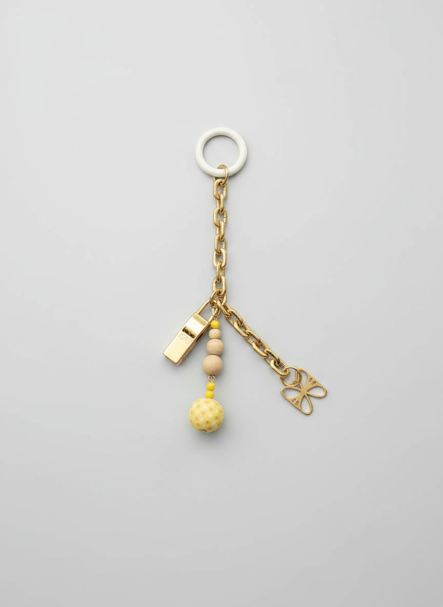 Gold Square Chain Bag Charm