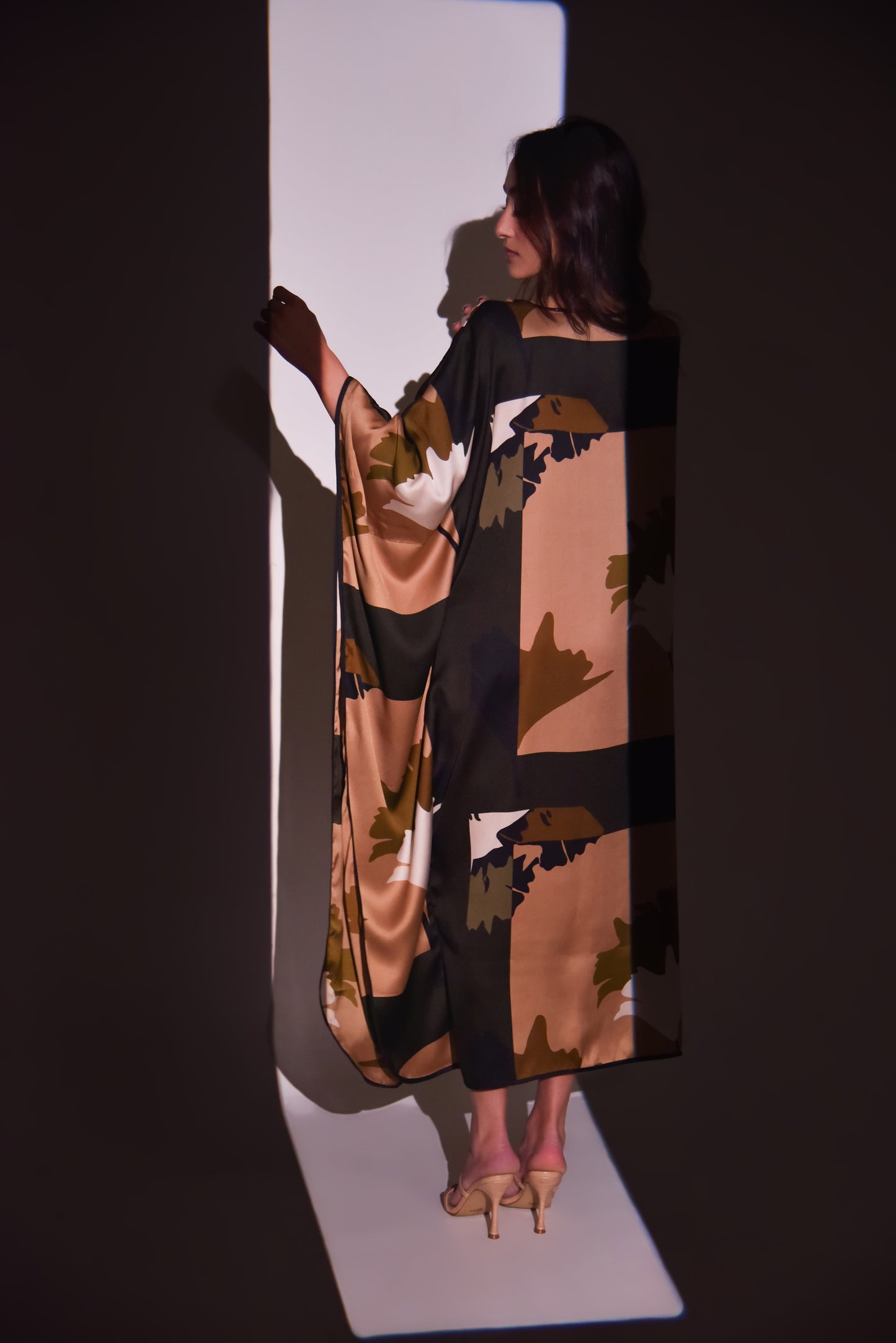 Satin printed dress