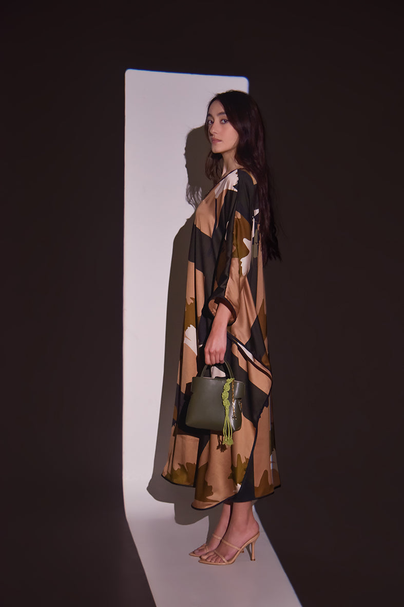 Satin printed dress