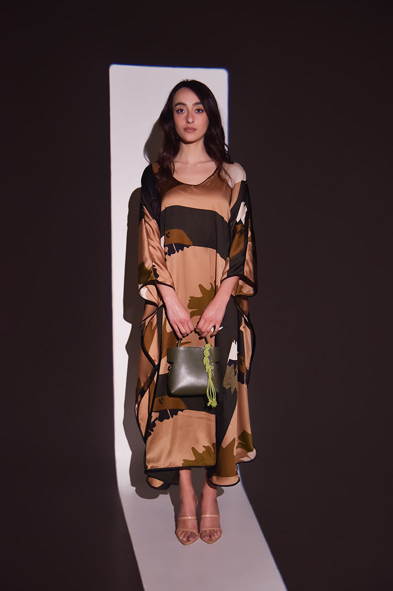 Satin printed dress