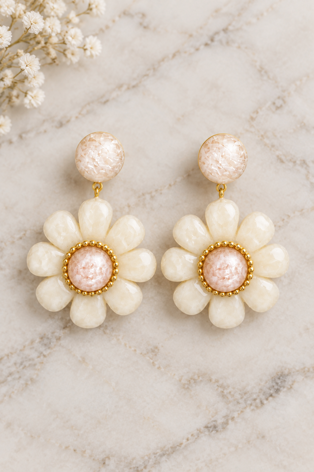 Floral resin earrings