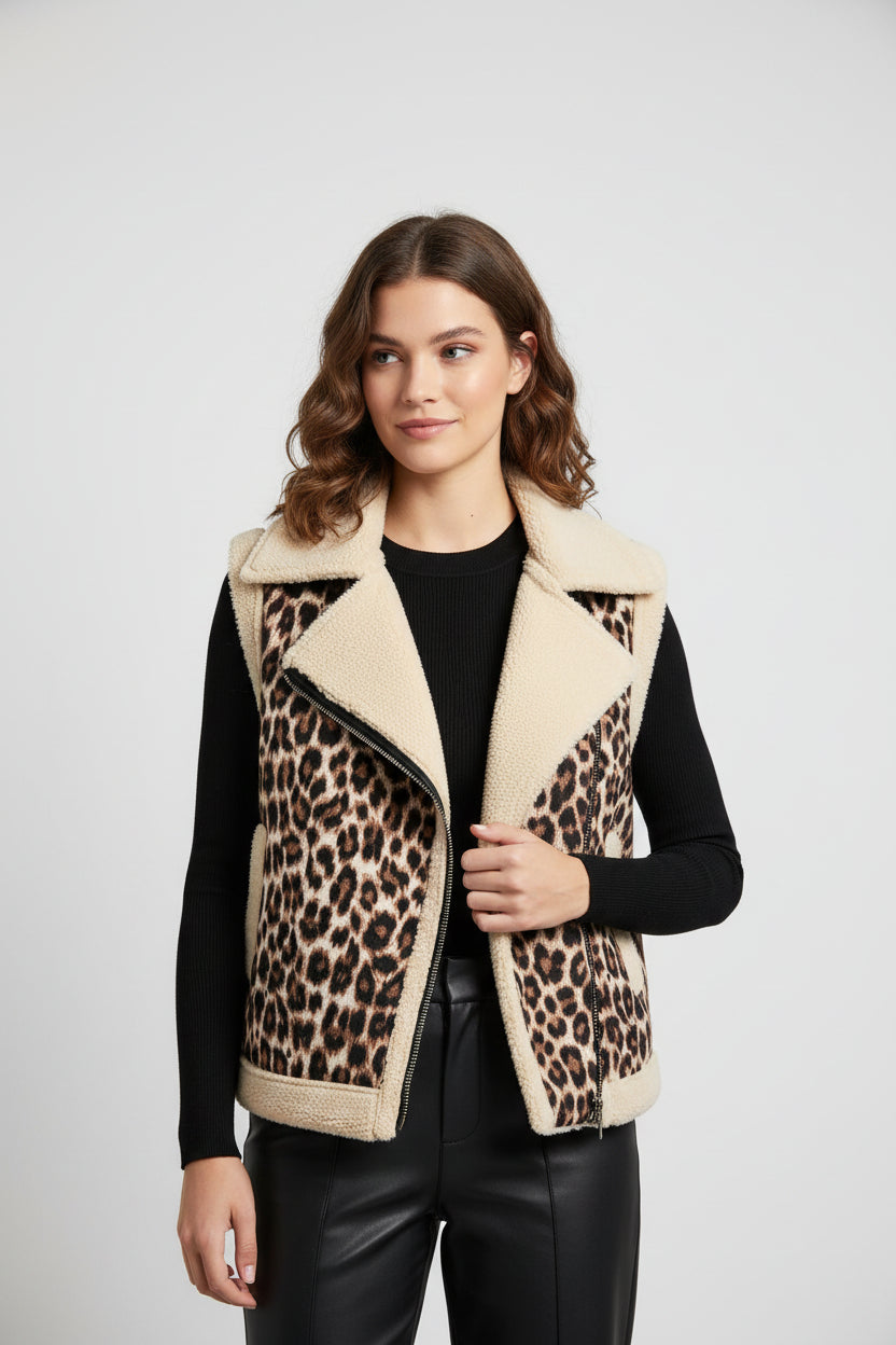 Leopard Plush Vest