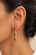 Colorful hoop earrings