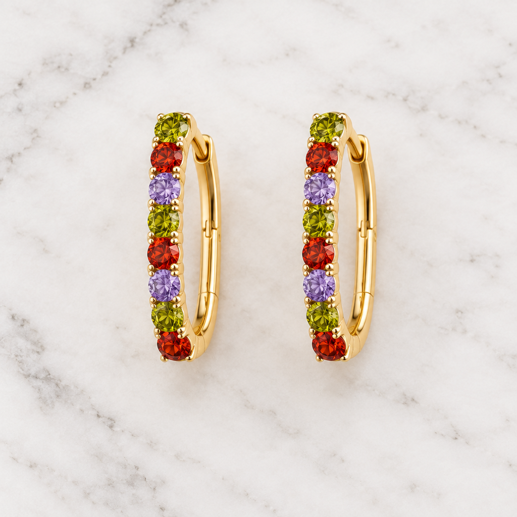 Colorful hoop earrings