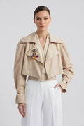 Cropped embroidered blazer