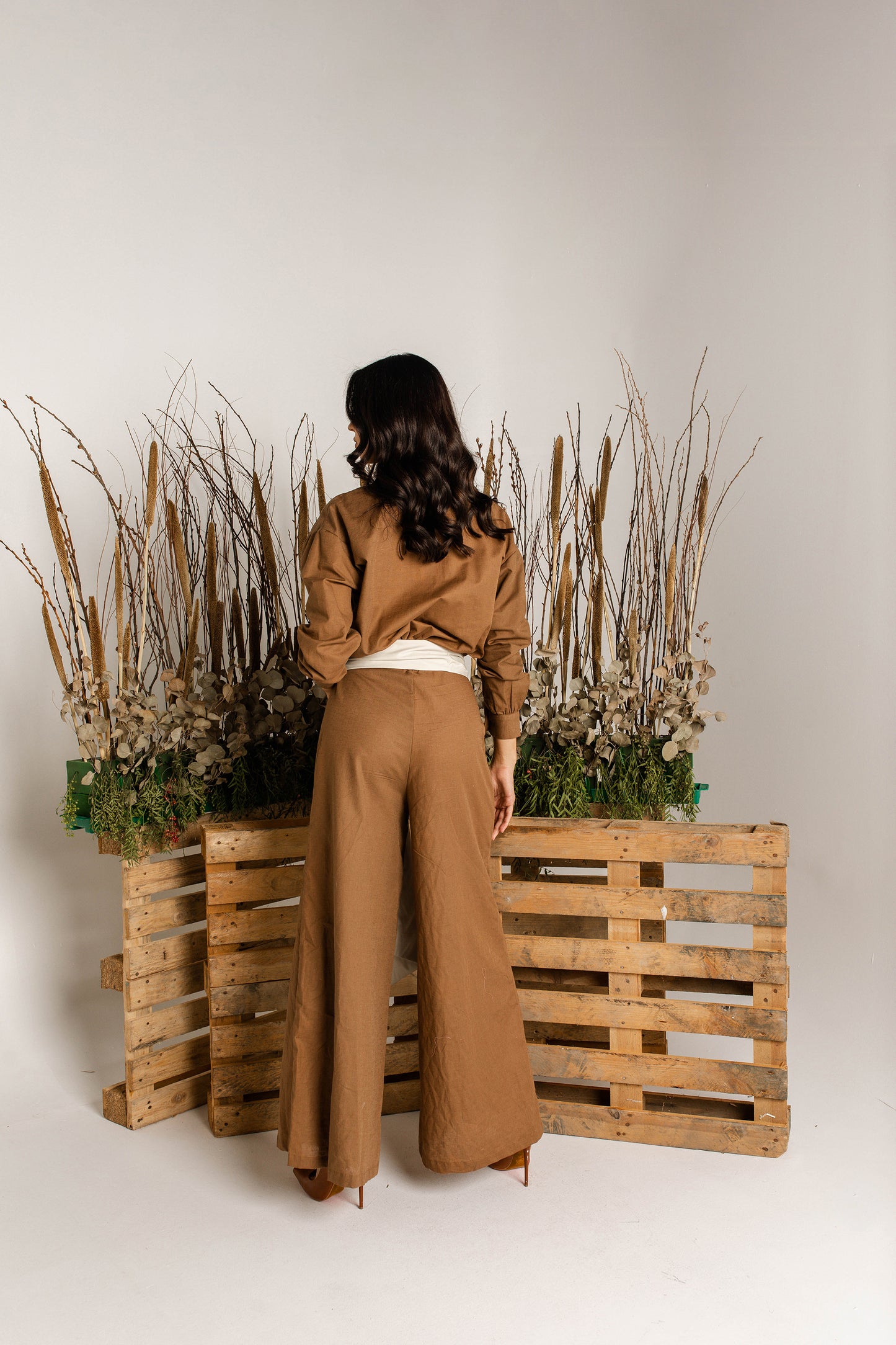 Linen Brown Jumpsuit