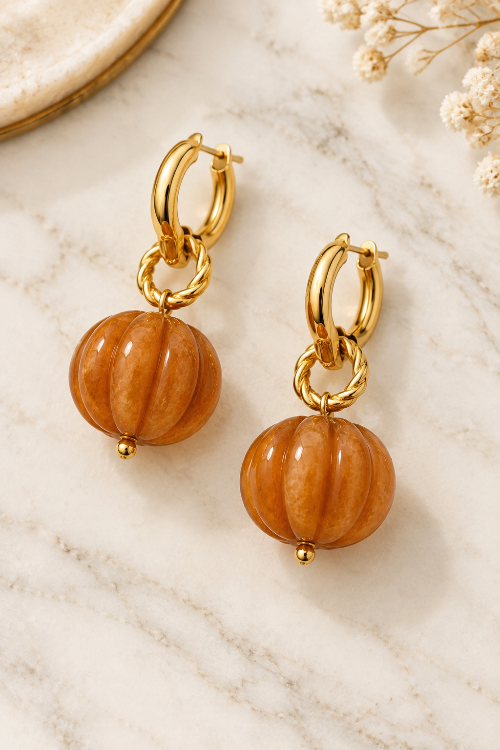 Pumpkin resin earrings
