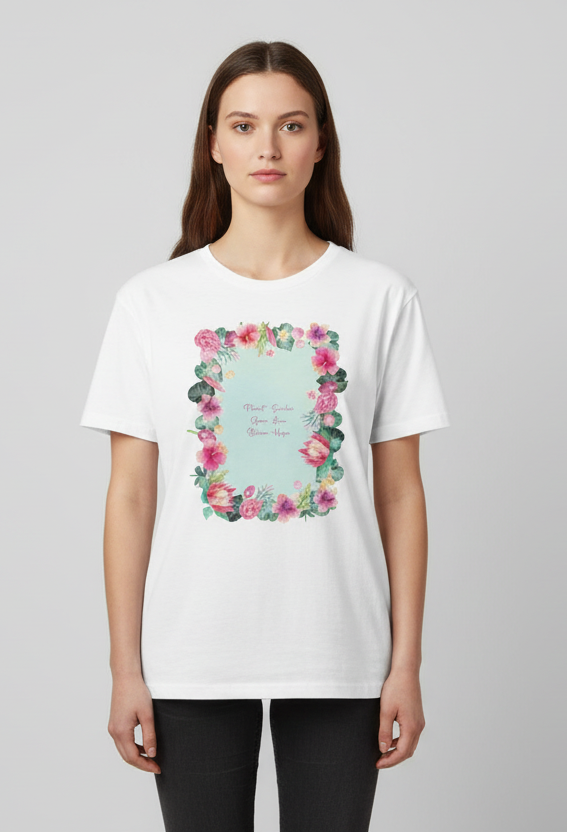 Floral frame T-shirt