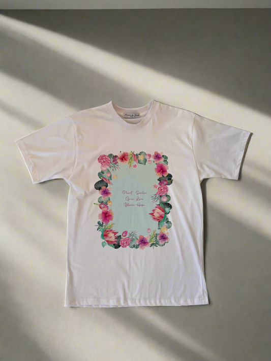 Floral frame T-shirt