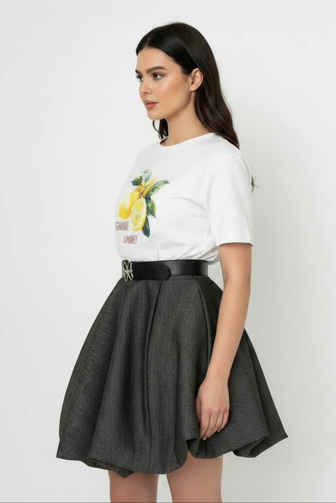 Denim bubble skirt