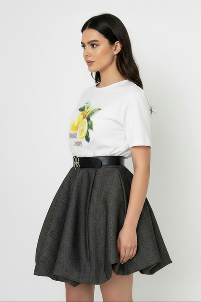 Denim bubble skirt