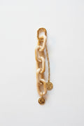 Beige resin and gold bag charm