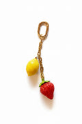 Lemon and strawberry bag charm