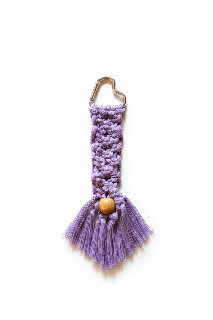 Lavender bag charm with bead