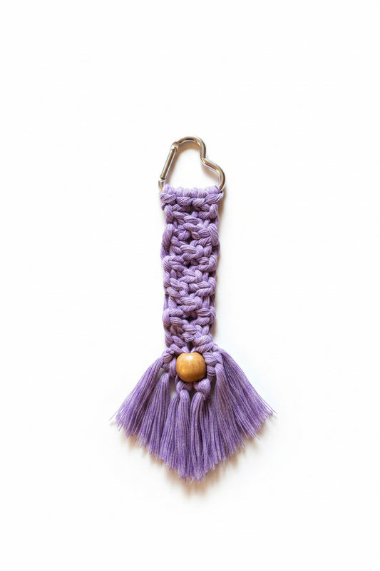 Lavender bag charm with bead