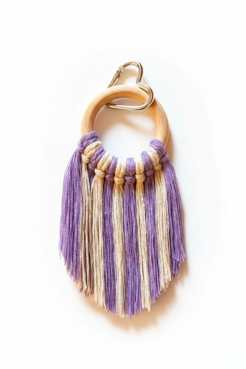 Lavender swirl bag charm