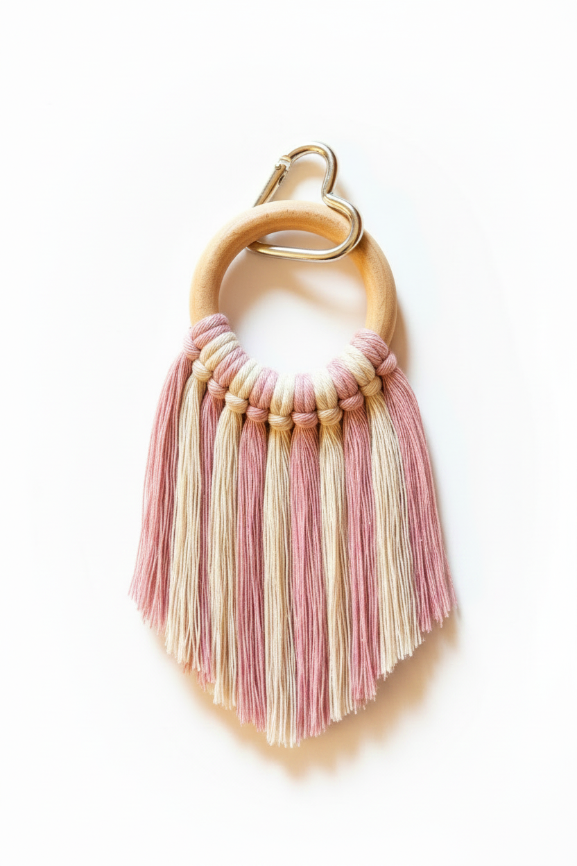 Pink swirl bag charm