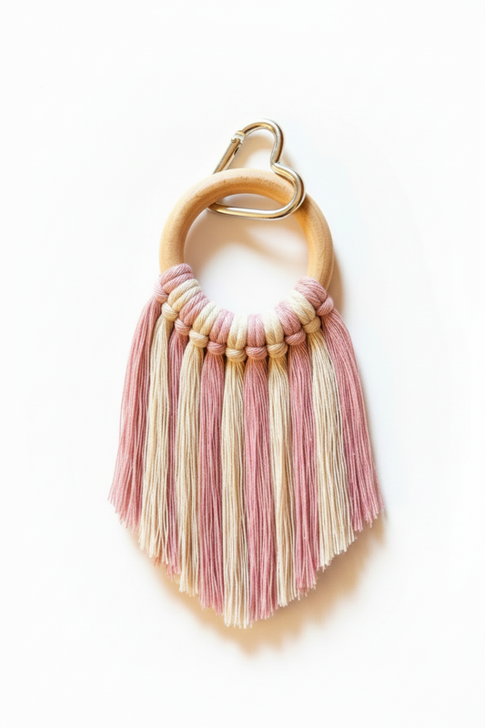 Pink swirl bag charm