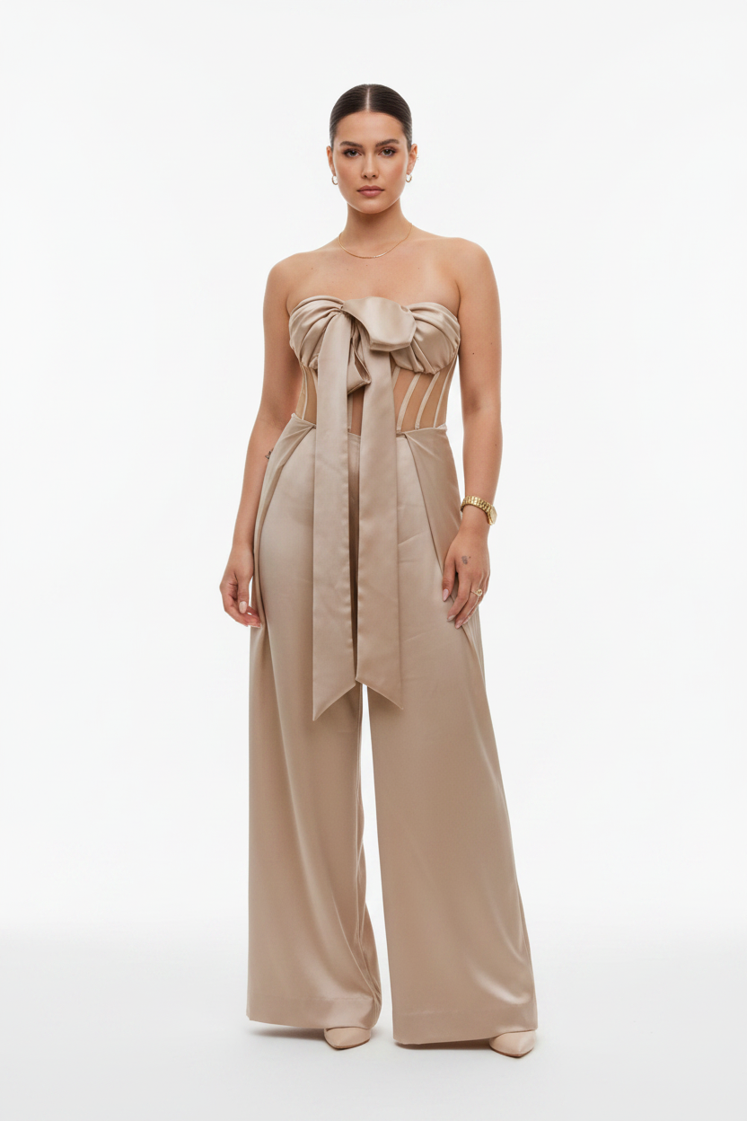 Crepe Satin jumpsuit for rent