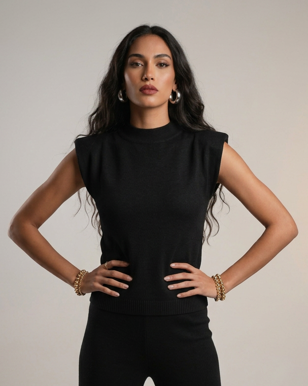 Shoulder padded top