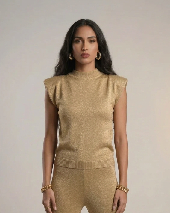 Shoulder padded top