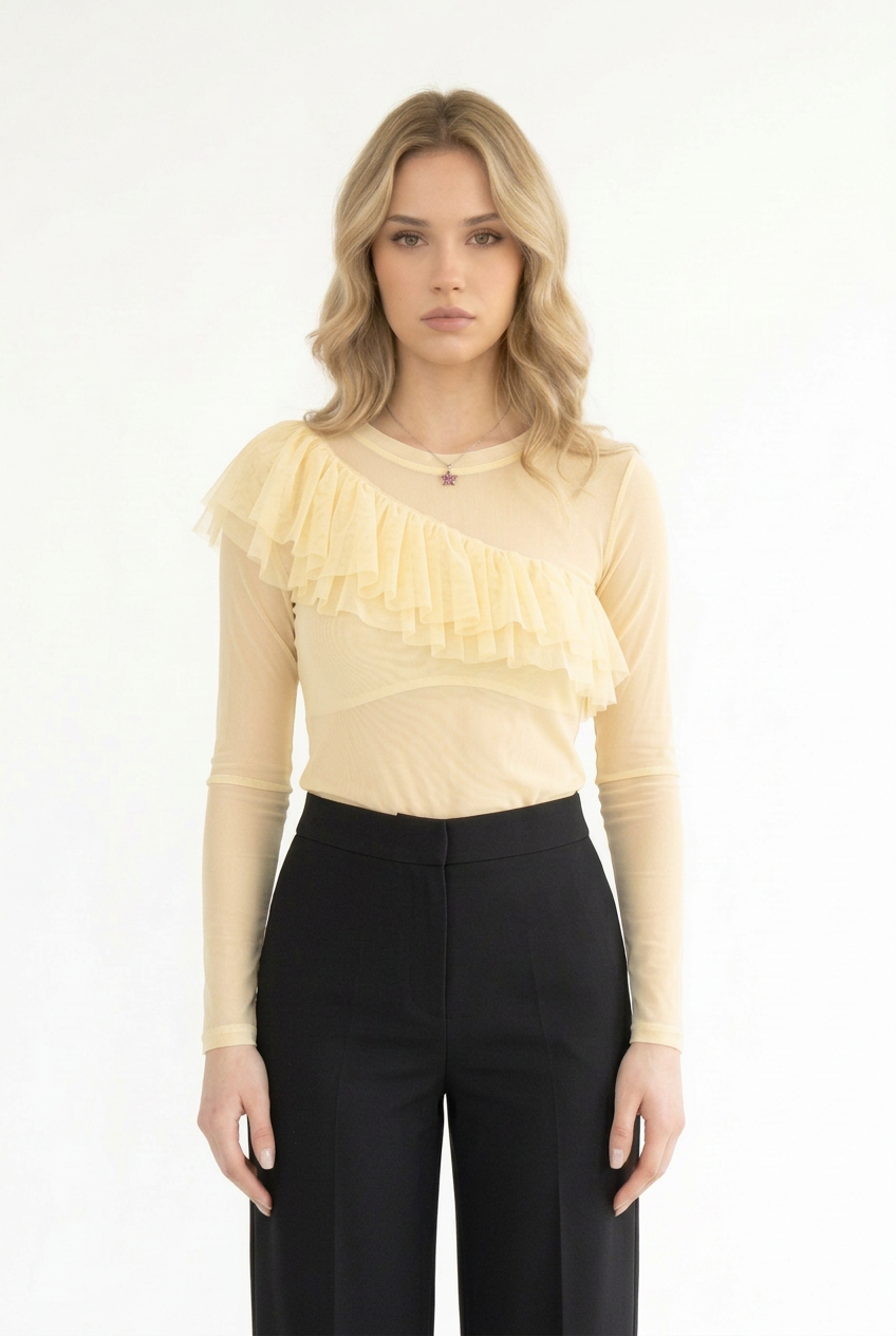 Ruffled tulle top