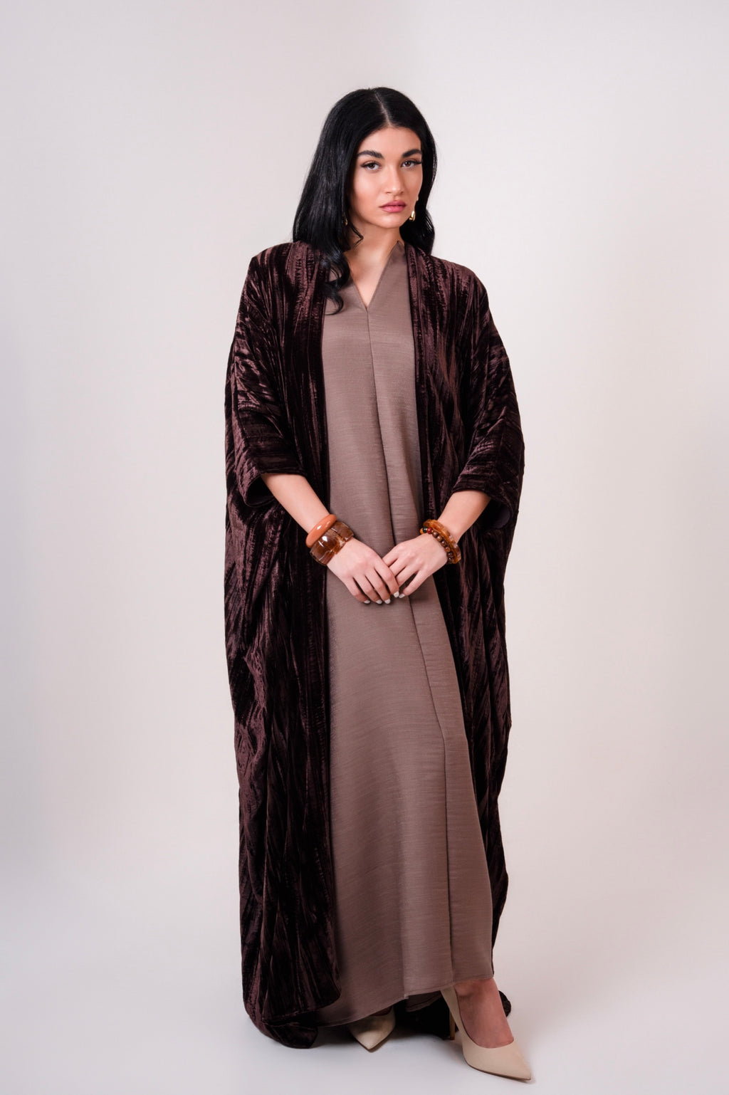 Brown Velvet Abaya