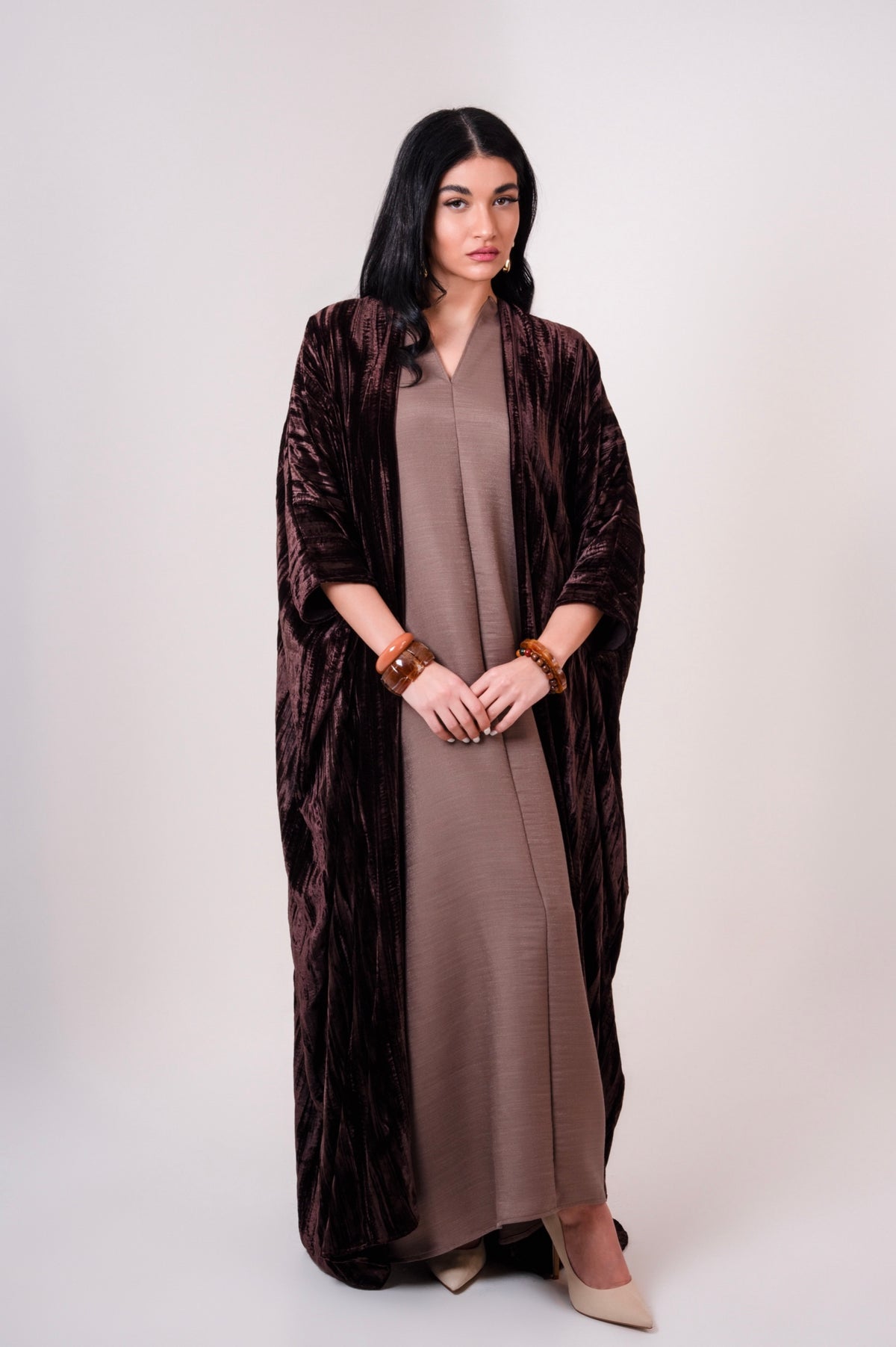 Brown Velvet Abaya