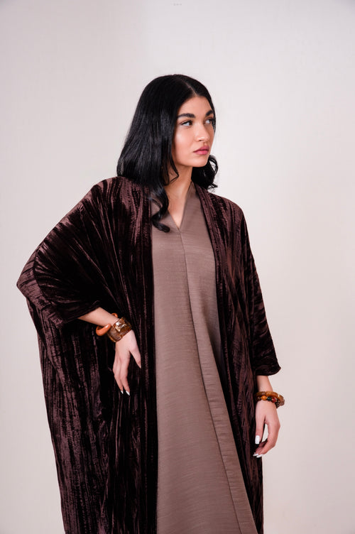 Brown Velvet Abaya