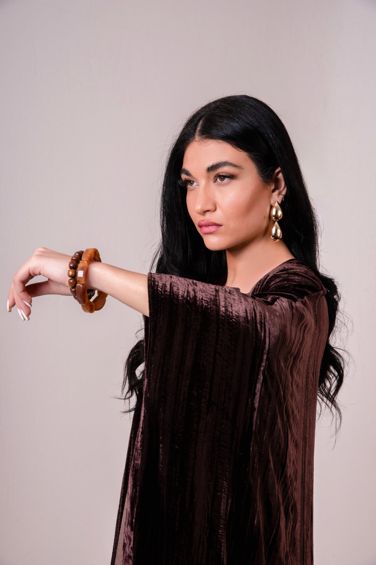 Brown Velvet Abaya