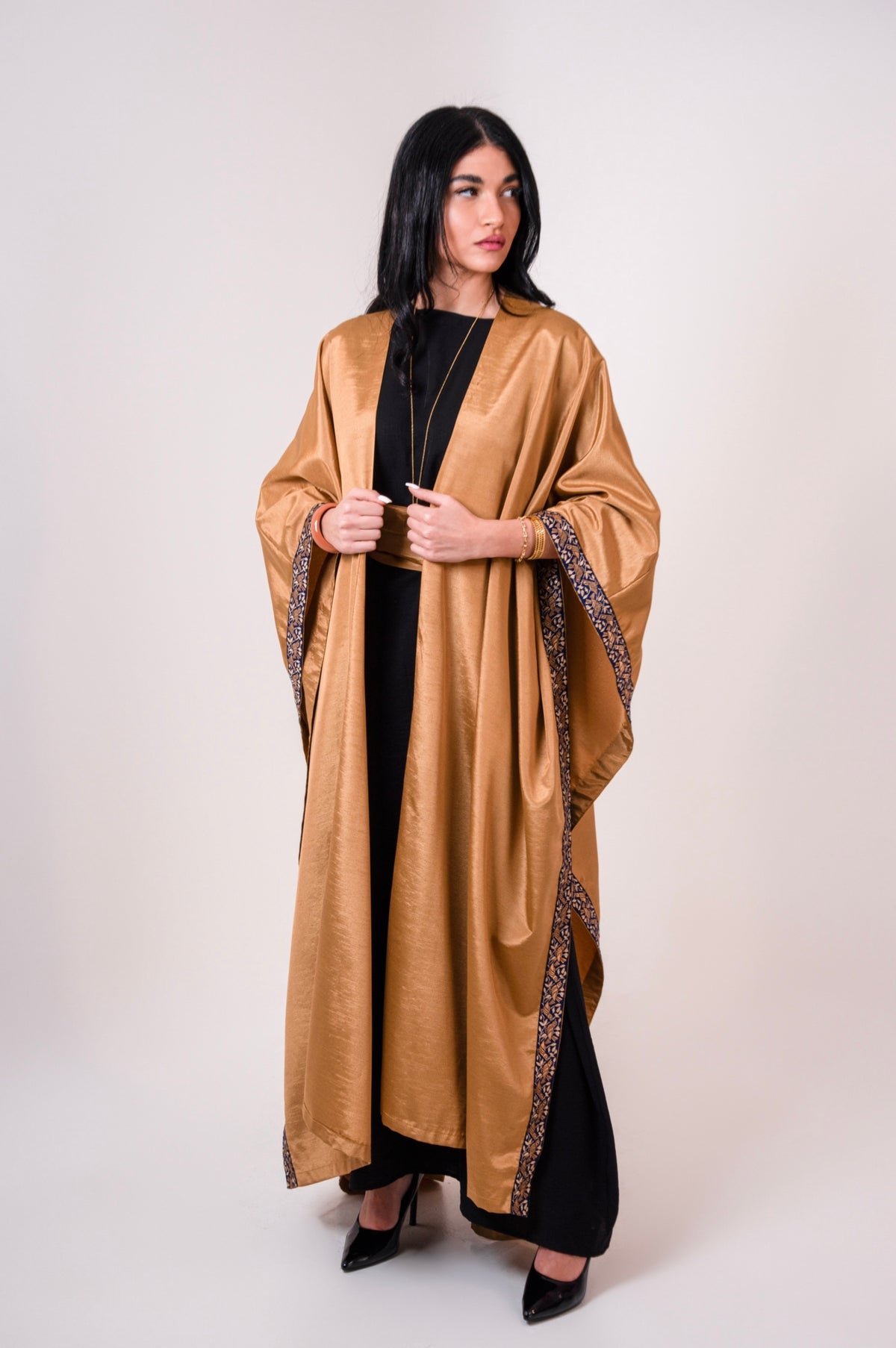 Coral Taffeta Shawl