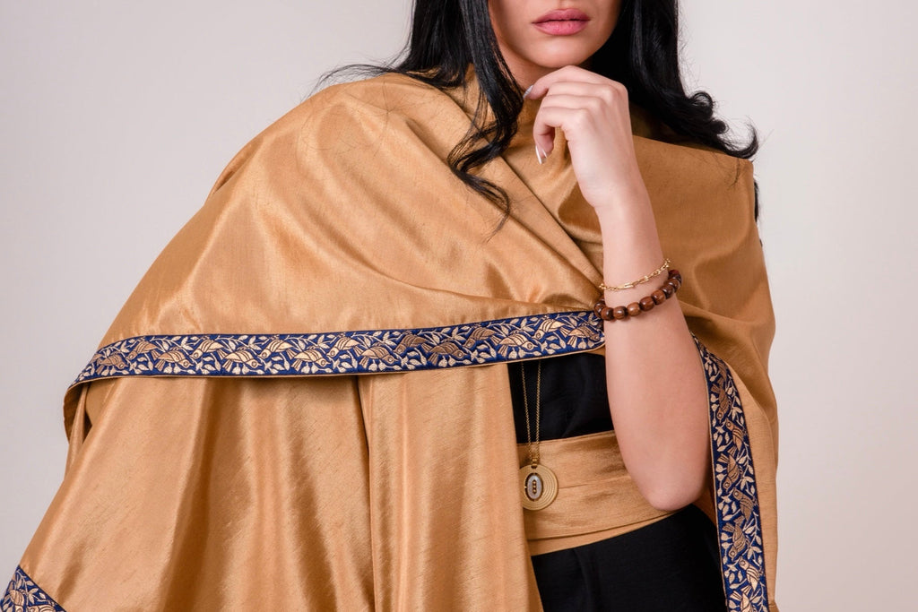Coral Taffeta Shawl
