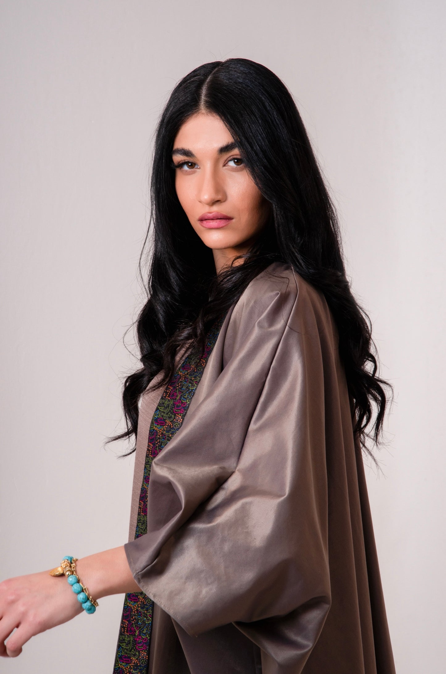 Mocha Satin Abaya