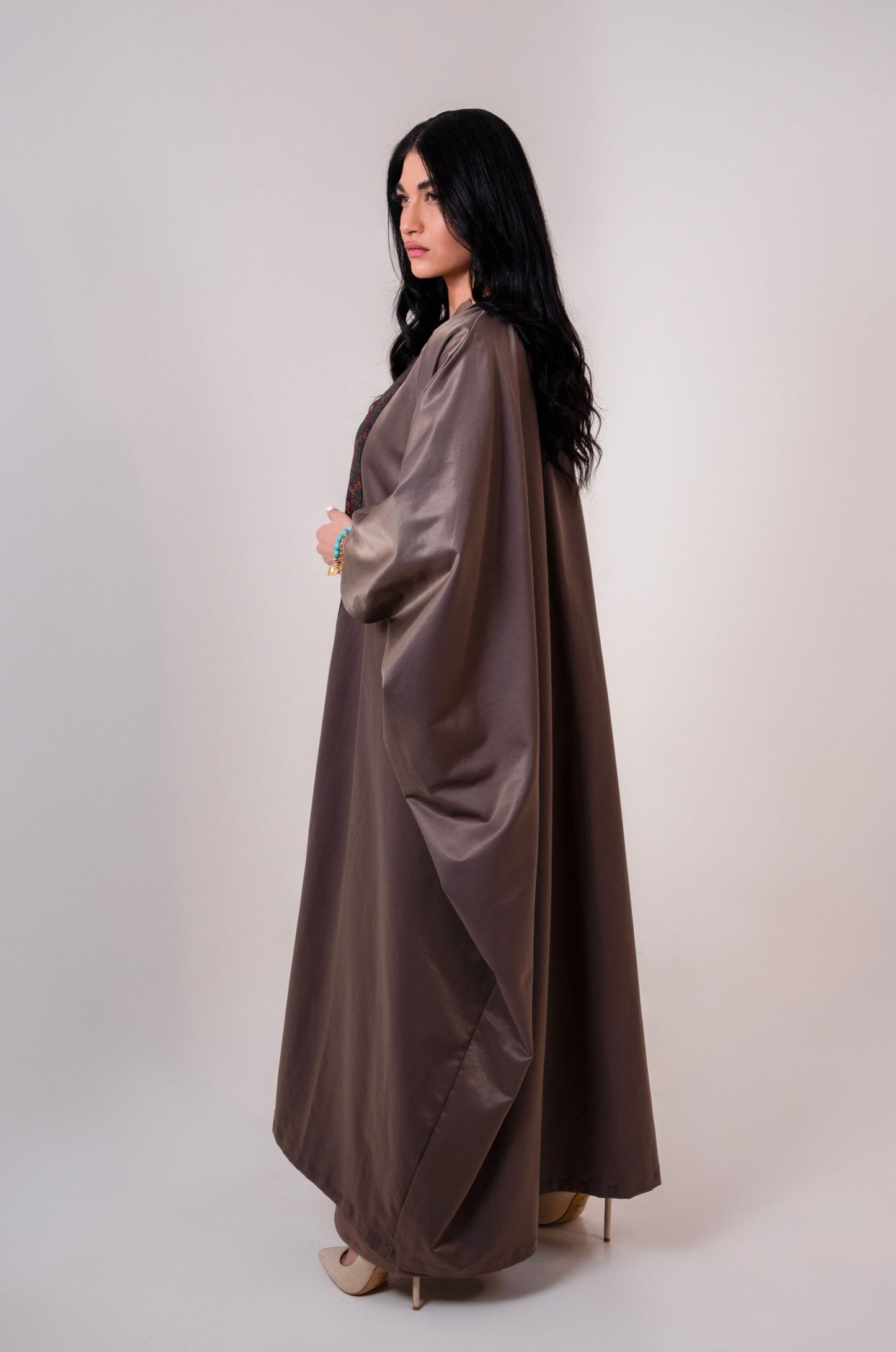 Mocha Satin Abaya