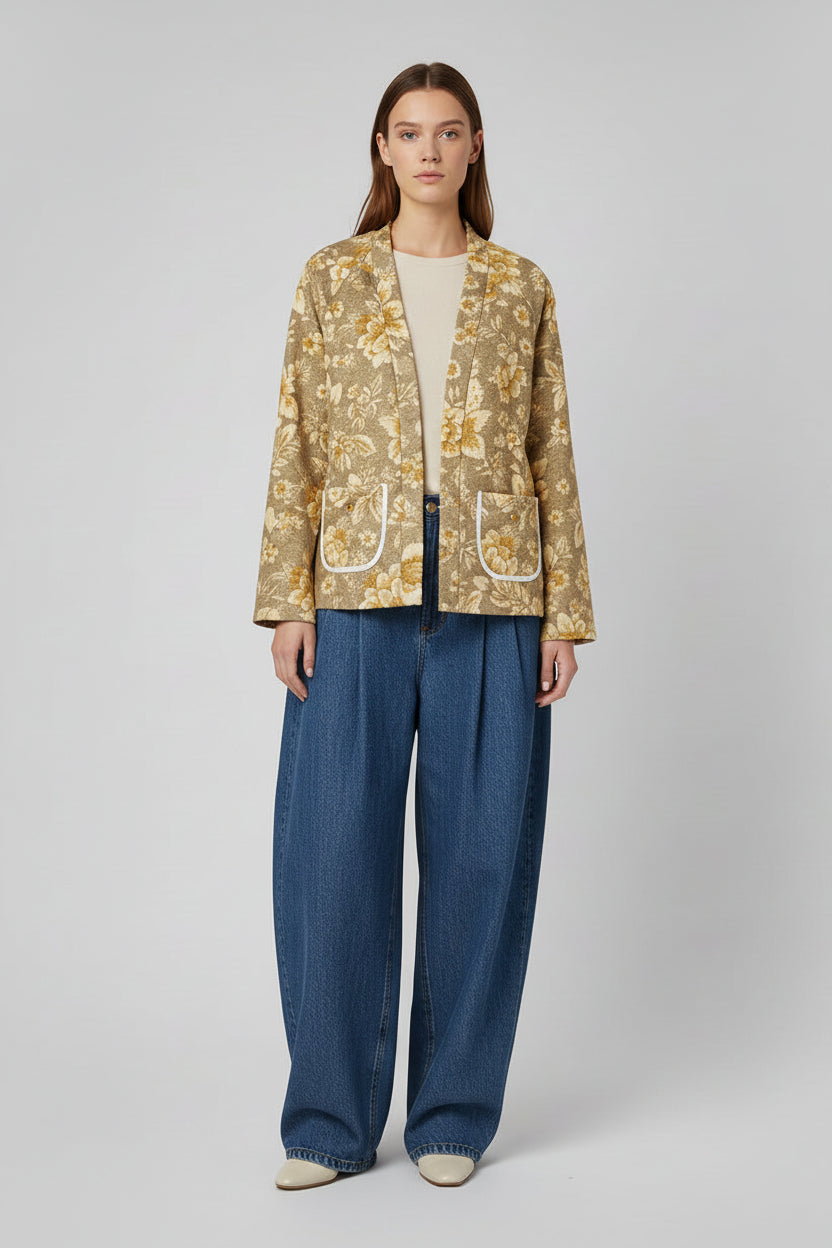 Floral Double Linen Jacket