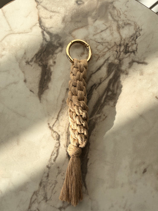 Beige Macrame Bag Charm