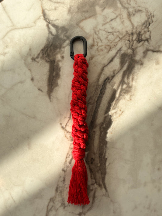 Cherry Red Macrame Bag Charm