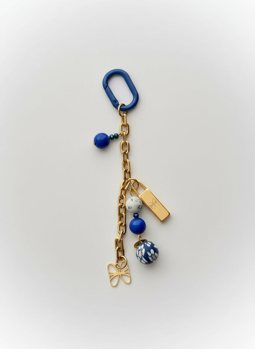 Gold Square Chain Bag Charm
